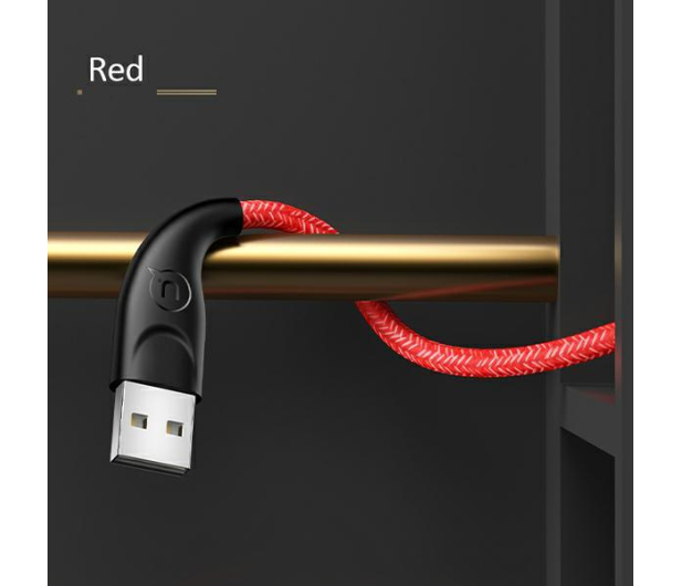 USAMS Kabel pleciony U41 microUSB 3m 2A czerwony - 1569119 - zdjęcie 8